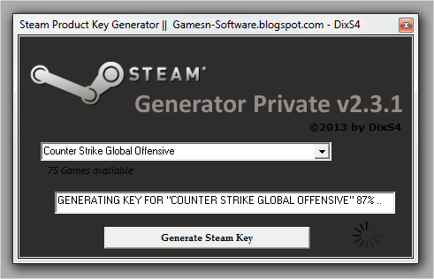 Cd key cs 1.6 steam generator for sale